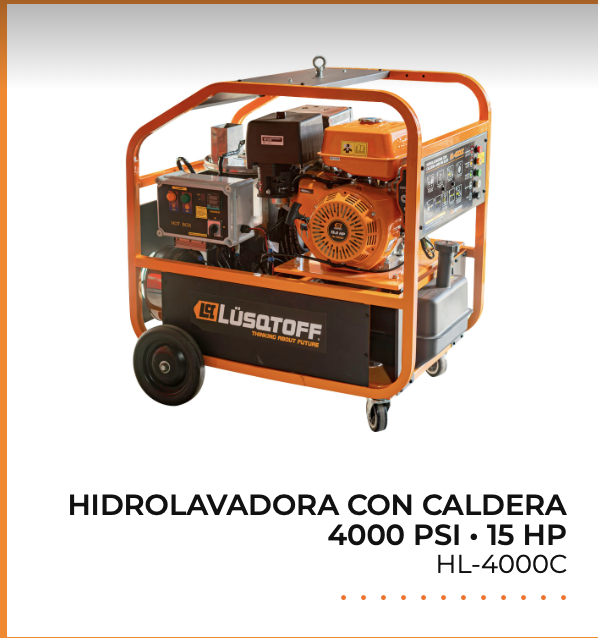 Hidrolavadora con caldera 4000 psi 15hp