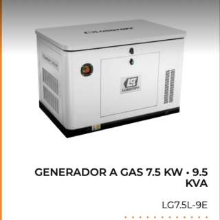Generador a gas 7.5 kw - 9.5 kva residencial con tablero de transferencia